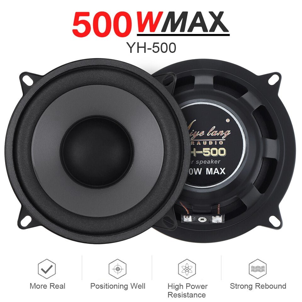 Alto-falante 500 W  5 polegadas som coaxial de alta fidelidade 2 vias Áudio frequência de alcance total