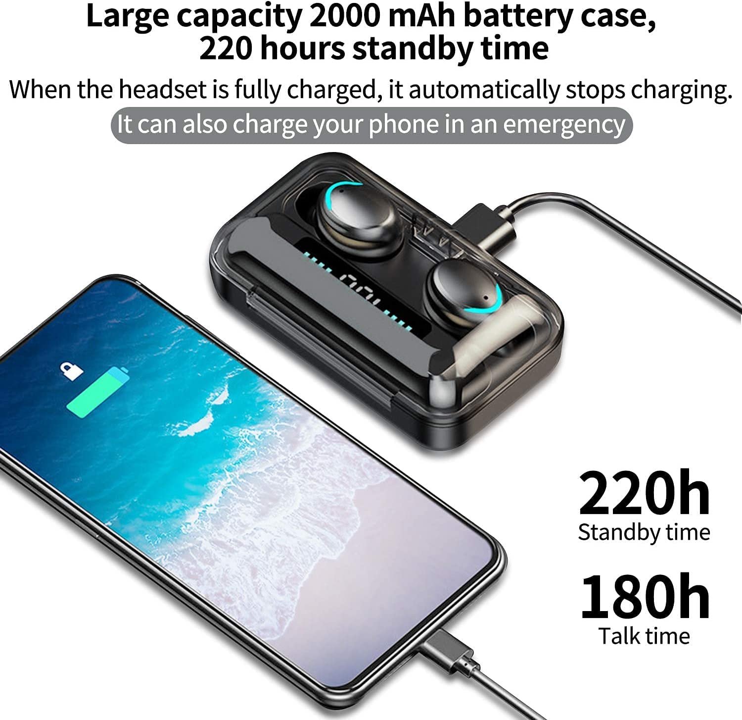 Valdus Original F9 TWS Earphones 9D Hifi Stereo Waterproof In Ear Headphone BT 5.0 LED Display Wireless Earbuds F9-5 F9-5C - Image 5