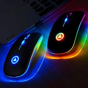 Mouse Gamer recarregáveis sem fio, silenciosos com LED