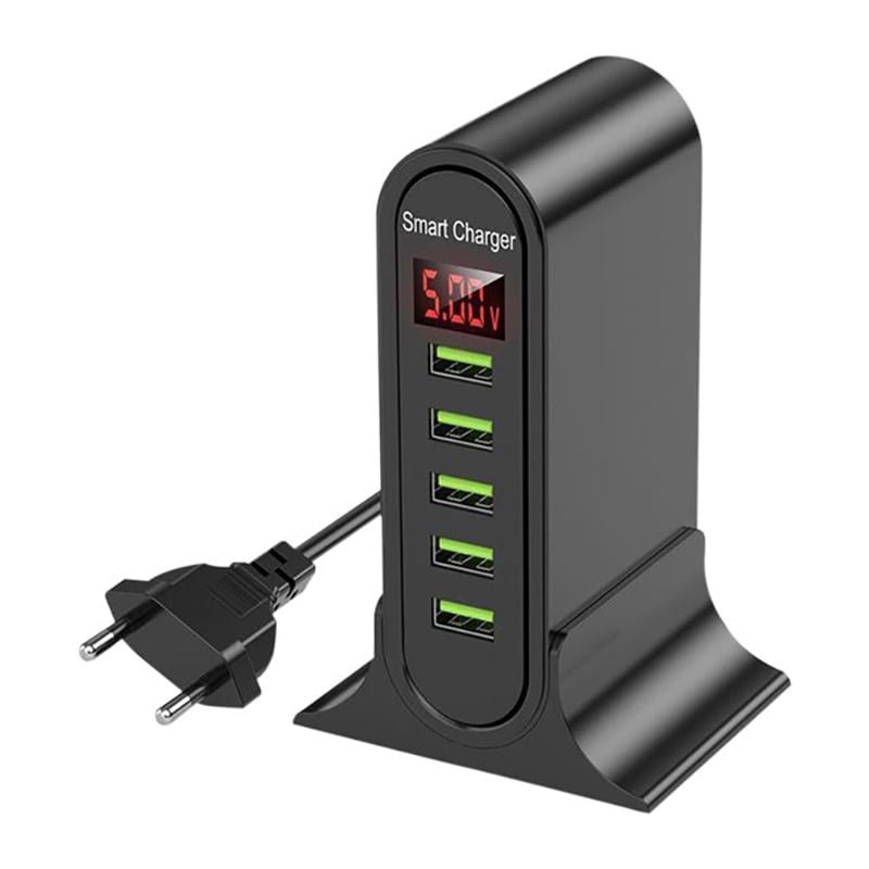 Carregador USB multiportas 5V4A American Standard European Vertical Universal 5 Portas - Image 7
