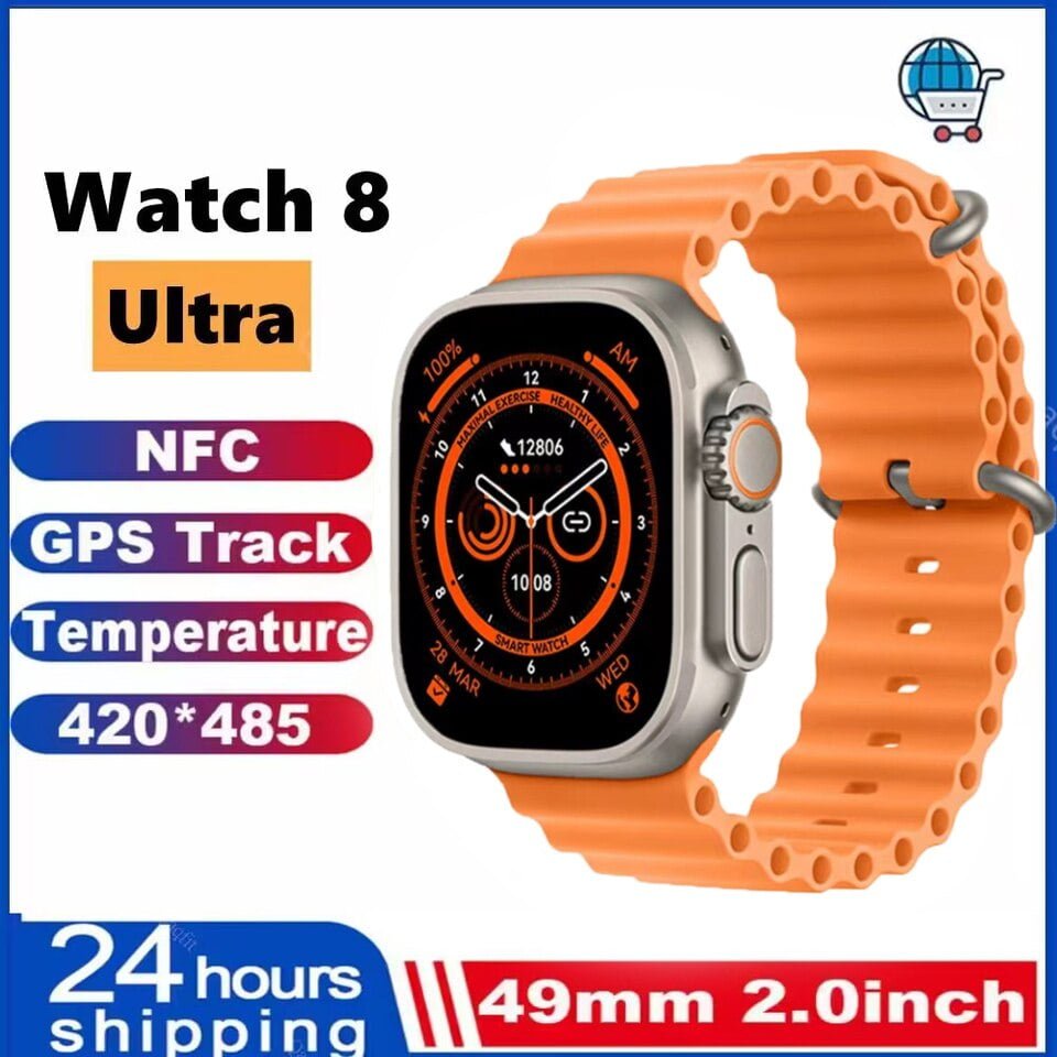 Smart Watch Ultra Series 8 NFC Carregamento sem fio Bluetooth para Apple