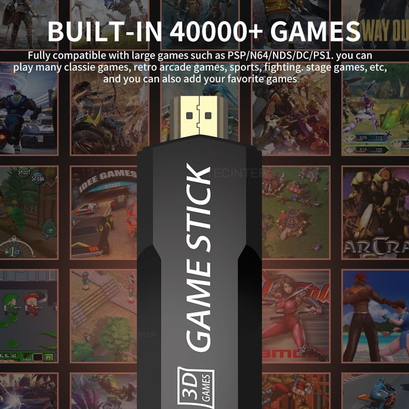 Game Stick ®4K hd 40000 Jogos Retro PS1/PSP/GBA
